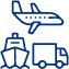 Icono avión , barco y camión 